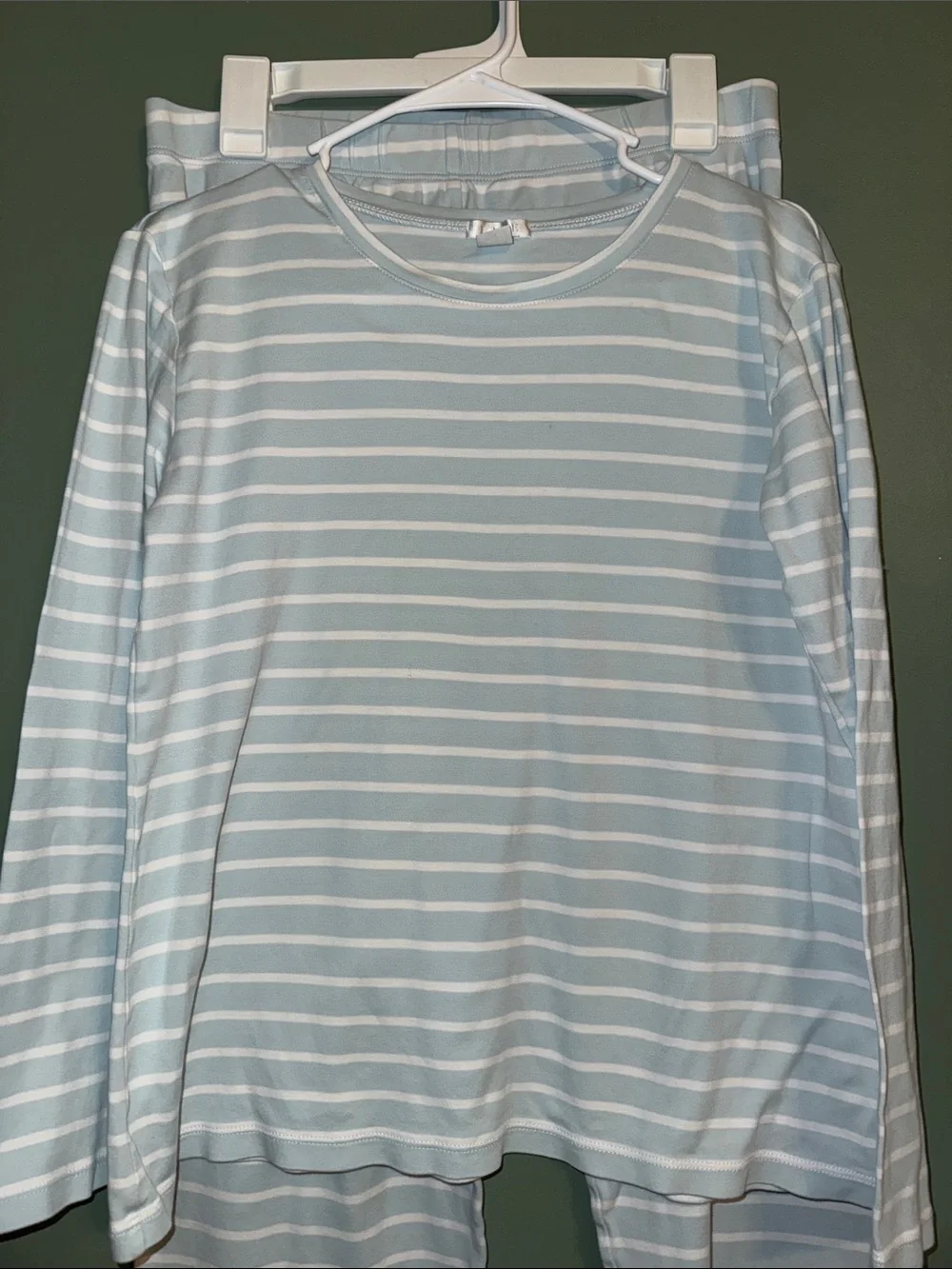 LAKE Blue and White Stripe PJ Set 100% Pima Cotton Matching Medium - Picture 3 of 7
